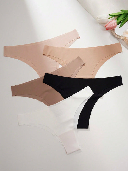 Paquete de 5 Bragas Triangulares Sin Costuras para Mujer de SHEIN