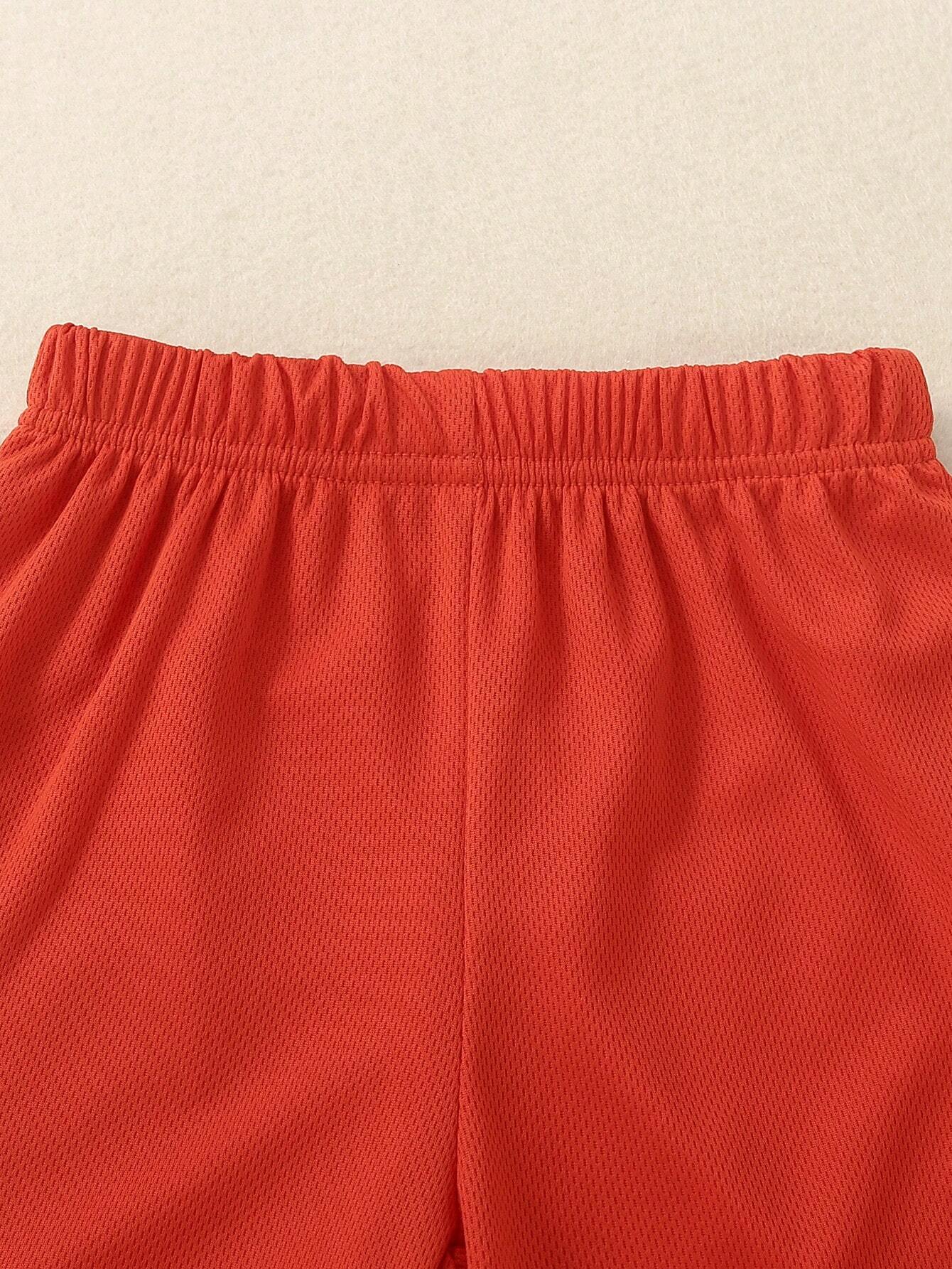 Young Boy Summer School Baseball Shorts, Preppy Style