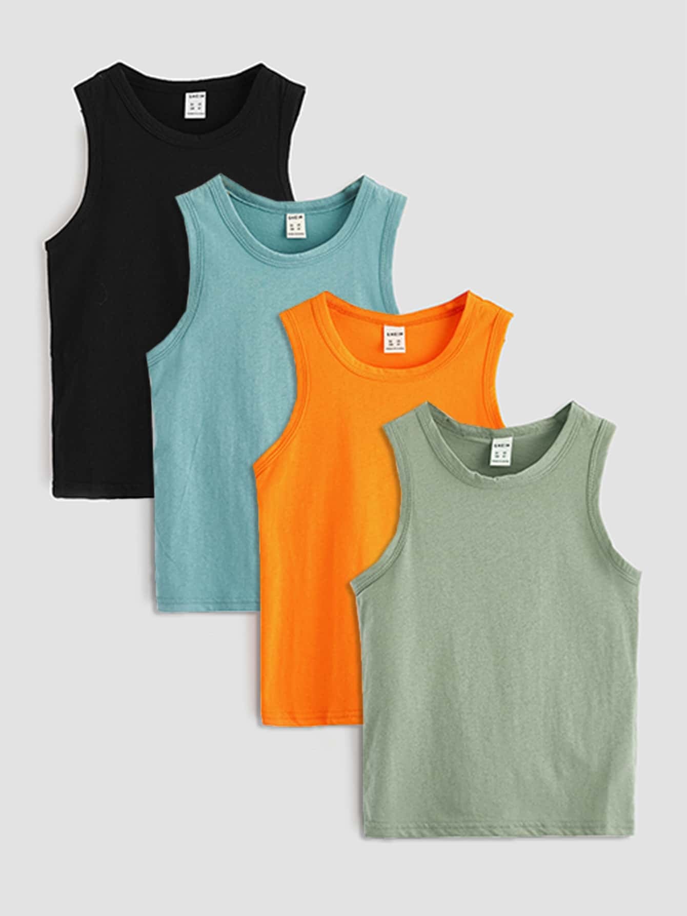 Young Boy's 4-Pack of Solid Casual Tank Tops