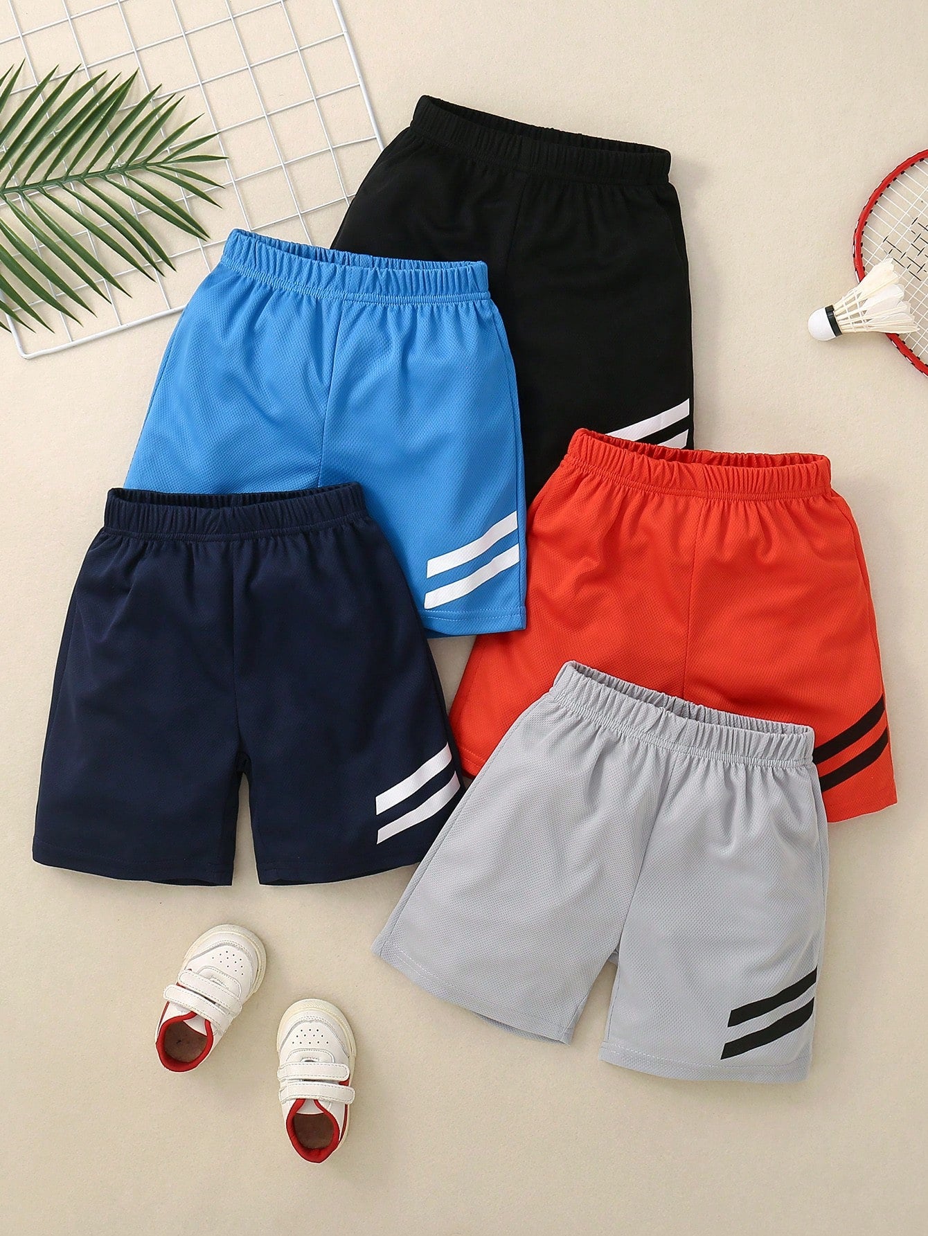 Young Boy Summer School Baseball Shorts, Preppy Style