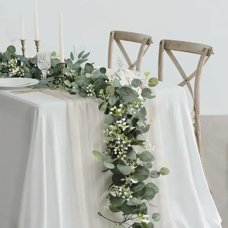 Guirnalda Eucalipto Artificial 180cm - Decoración Verde para Bodas y Hogar