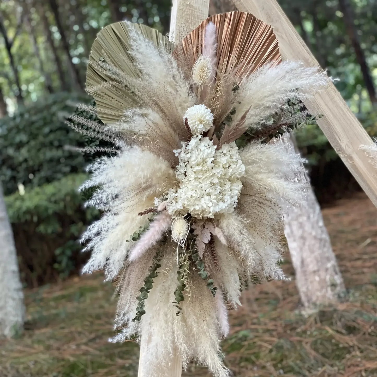 Arco Floral de Pampas para Bodas - Decoración Boho para Eventos y Hogar